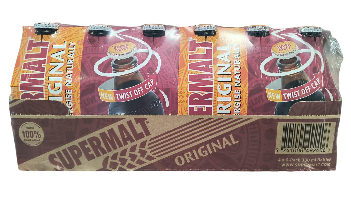 Supermalt Original Non-Alcoholic Malt Beverage 330 ml (24-Pack)