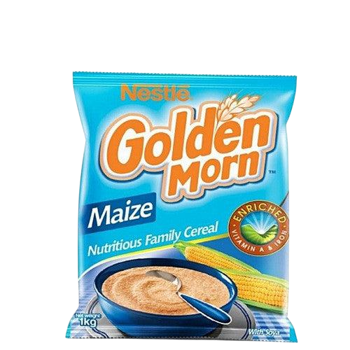 Golden Morn Maize (Nestle) made from whole grain flour, sucrose and soybean flour 300g