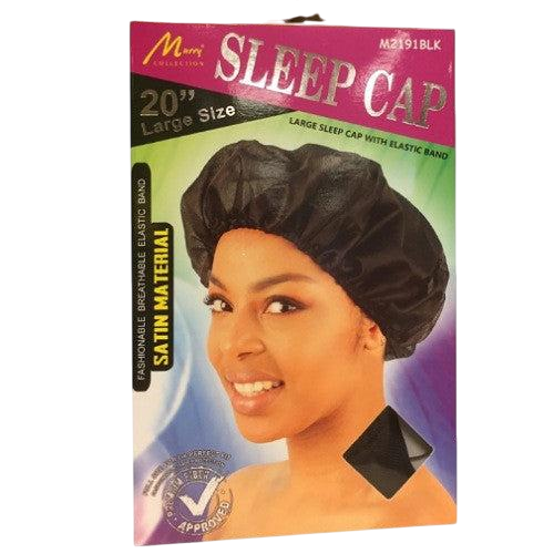 Sleep Cap With Elastic Band (Murry Collection) size 20'' Black Colour